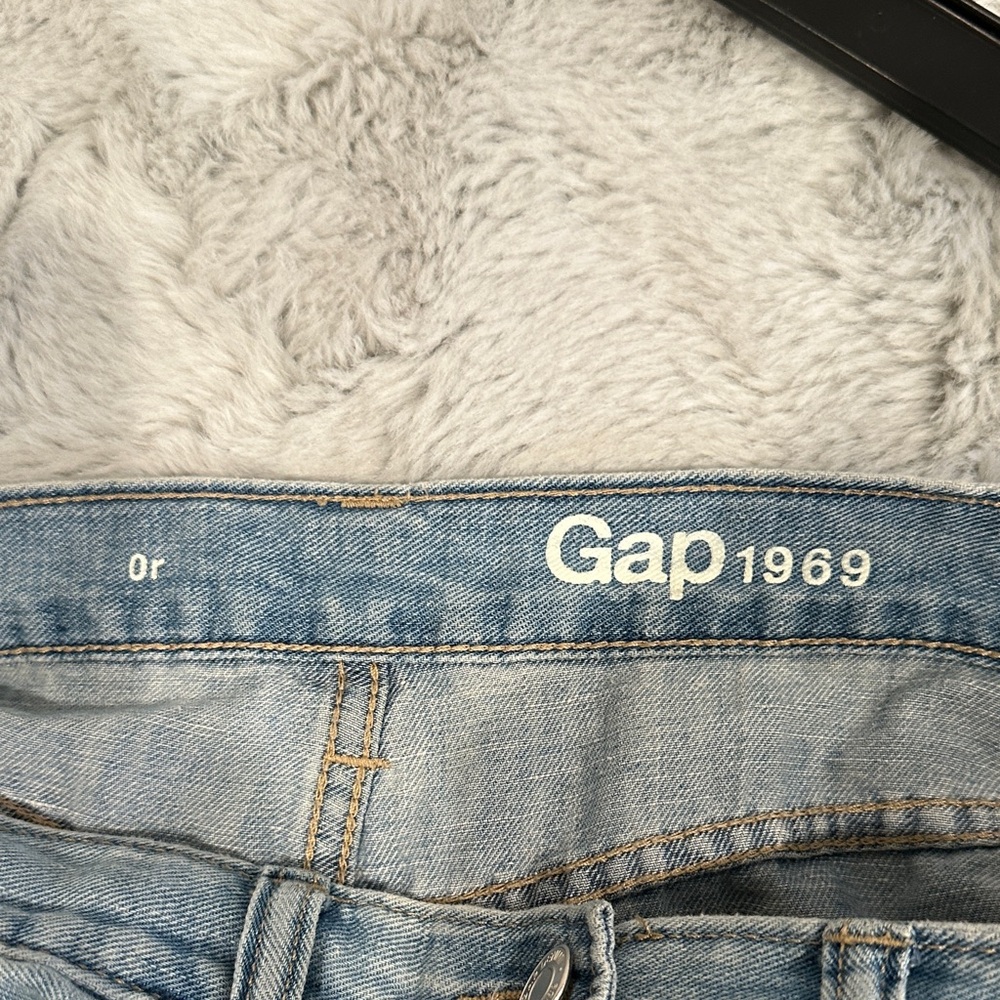 Gap 1969 Button Front Maxi Denim Skirt Size 0 Light Indigo Cotton Linen Long - Picture 6 of 7